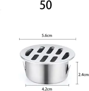Runder Bodenablauf aus Edelstahl, Tropfgitter, Anti-Verstopfungsfilter, Haushaltsgerät für Balkon, Hof, Bodenablauf für Dach, Terrasse, Außengarten (ø 50 mm)