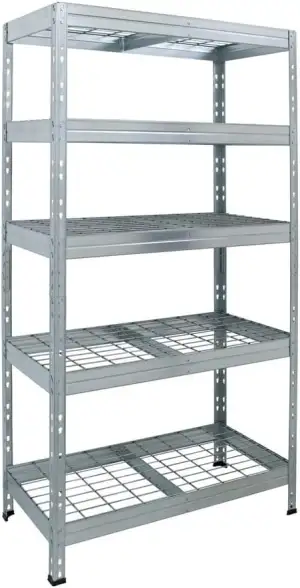 HEMMDAL Outdoor-Weitspannregal - 1.500 kg Tragkraft - HxBxT 180 x 90 x 45 cm - Steckregal mit 5 höhenverstellbaren Böden - 400 kg max. Fachlast - TÜV geprüft - Schwerlastregal aus verzinktem Stahl