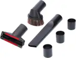 McFilter I Universal Düsenset 6-teilig inkl. Möbelpinsel, Polsterdüse, Fugendüse, Adapter, schwarz, Rohranschluss Anschlussdurchmesser 32/35 mm für Staubsauger vieler Marken