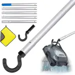 HEYIDAMAI Haken für poolroboter, mit 5 Abnehmbare Verstärkung Aluminiumstange, Pool Haken für Pool Saugroboter, Pool Reinigungszubehör Haken, Generisch Haken für Poolreiniger Roboter Zubehör