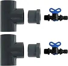 2 Entleerungs-Sets für PVC-Verrohrungen & Pools Ø 50 mm I T-Stück, Reduzierung &