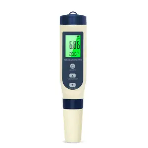PH Messgerät Wasser, PH/TDS/EC/Salzgehalt/Thermometer 5 in 1 pH Wert Messgerät m