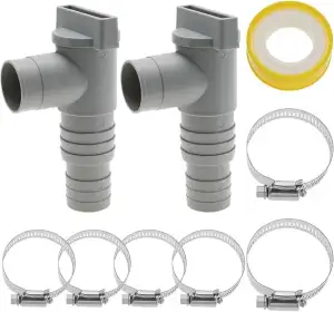 PASLFC Absperrhahn Pool 32mm auf 38mm,2 Stück Pool Absperrhahn 32mm,Pool Anschlussset 32mm,Pool Ventil 32mm,Wartungshahn/Absperrhahn für Pools mit 32mm Schlauchanschluss,Pool und Poolpumpe Wartung