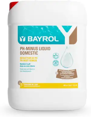 BAYROL pH-Minus Liquid Domestic 20L Kanister - Pool pH Minus flüssig - Senkt den pH-Wert des Poolwassers - besonders hohe Reinheit - Ideal für automatische Dosiersysteme - fluessig pH Minus