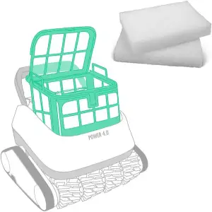 Feinfilter Flux - Ersatzfilter für vollautomatische Poolroboter Power 4.0 und Power Evolution 4.0 - Auswaschbar - Qualitativ hochwertiges Filtermaterial (2X Stück)