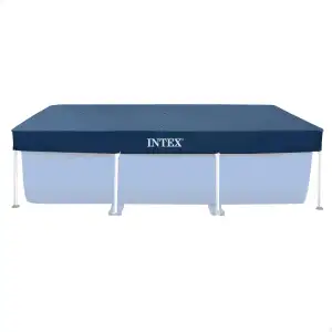Intex 28038 - Poolabdeckung für Rechteckige Aufstellpools, PVC, Blau, 300x200 cm