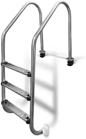 Poolleiter Edelstahl WEIT 120 cm I 3-stufig I V2A Leiter