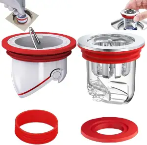 2 Stück Geruchsverschluss Dusche WISIRENT, 35-52mm Geruchshemmender Duschverschl