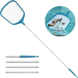 Mowend 145.5cm Pool kescher Oberflächenkescher, Kescher Pool feinmaschig mit Sta