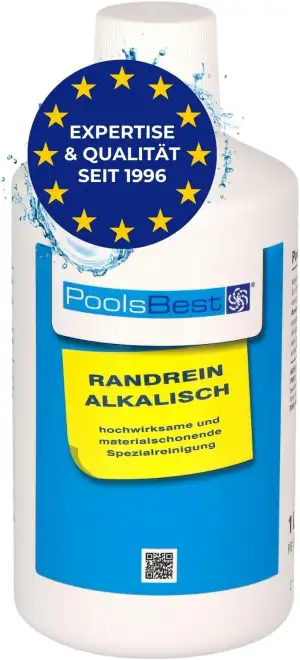 PoolsBest Randreiniger Super 1L I hochkonzentrierter Pool Randreiniger I materialschonender Oberflächenreiniger I alkalischer Reiniger auch für Whirlpool & Planschbecken