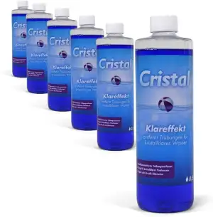 Cristal Klareffekt Trübungsentferner für alle Filterarten - Der Klarmacher für kristallklares Poolwasser - Sofortige Verbesserung der Filtration - Einfache Anwendung - Wirkt gegen trübes Wasser