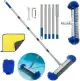 Poolbürste mit teleskopstange 194cm, Pool Reinigungsbürste 43cm, Poolbesen mit stiel, Pool Cleani...