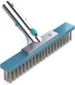 BAYROL Reinigungsbürste 25 cm mit Edelstahl-Borsten für die Poolreinigung - Verbindungsstück aus Aluminium - für Fliesen- und Mosaikbecken - kompatibel mit Allen Standart-Teleskopstangen