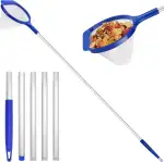 GMMG Pool Kescher Feinmaschig, Poolkescher mit Teleskopstange, 141cm Kescher Teich, Laubkescher Pool, Poolreinigungsnetz für Schwimmbad, Brunnen, Aquarium, Teich
