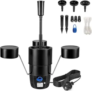 EXLECO Schwimmskimmer für Teiche bis 40 m², 2500 L/H 45W Oberflächenabsauger mit