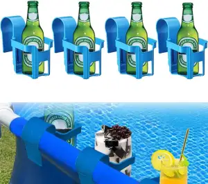 Poolrand Getränkehalter, 4 PCS, Pool Getränkehalter aus Kunststoff, Premium PP-M