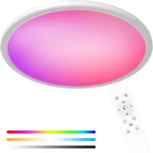 hepside LED Deckenleuchte Dimmbar, 24W Ø30cm LED Deckenlampe mit Fernbedienung, 