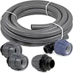POOL Total Poolanschluss-Set 12 m Poolflex PVC Druckschlauch Ø 50mm + Fittinge/Poolschlauch