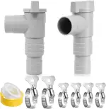 2 Stück Absperrhahn für Pools 32mm Set mit 6 Schlauchschellen, Pool Absperrhahn Schlauchanschluss (Kompatibel 32mm/38mm), Pool Wartungs Zubehör für Poolpumpe Wartung und Oberirdische Pools