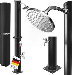 STEELSØN Velion Solardusche Garten 40 L – Solar Gartendusche Winterfest – Außend