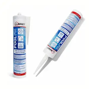 POD24 Poolfix Poolkleber Pooldichtstoff Montagekleber Polymer zum Kleben und Abdichten, unter Wasser einsetzbar, UV-bestaendig, bleibt dauerelastisch 290ml (1, schwimmbadblau (RAL5012))