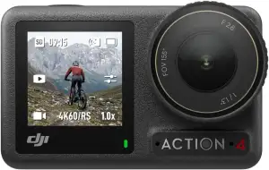 DJI Osmo Action 4 Essential-Combo, 4K/120fps Action Cam mit 1/1,3-Zoll-Sensor, Unterwasserkamera, Atemberaubende Low-Light-Aufnahmen, 10-Bit und D-Log M-Farbleistung, Langlebiger 1.770 mAh Akku
