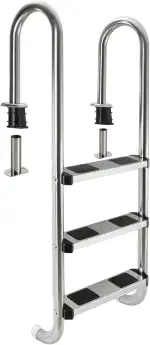 Arebos Edelstahl Poolleiter | inkl. Kunststoffbolzen, Flanschrohr und Montagematerial | 2 Montage...