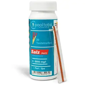 POOL Total Salz Teststreifen Pool - 20 TestStrips zur Messung von Salz (NaCl) 0-