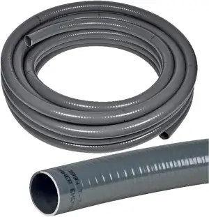 POOL Total 12 m flexibler Poolflex PVC-Druckschlauch Ø 50 mm in grau - Robuster 