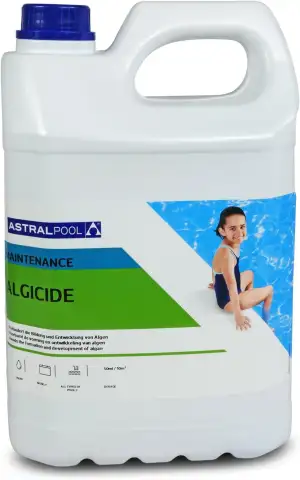 Astral Pool Algenverhütung 5 l - Algizid Konzentrat schaumfrei - Effektive & schnelle Algenbekämpfung - Algenvernichter - gegen grünes Poolwasser