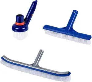 well2wellness® Algenbürste Poolbürste Beckenbürste klein mit Edelstahl-Borsten (