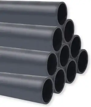 PVC Rohr PN10, Stange 1m x 50mm, PVC-U Druckrohr Fitting Kleberohr Muffe Pool Schwimmbecken, Menge: 10 Stück