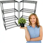 Pflanzenregal - Gartenregal 69x49x130 2er Set Pflanzenständer - Blumenständer Metall - Leiterregal - Frühbeet - Blumentreppe outdoor - Blumen Regal - Regal Metall für Gewächshaus Balkon