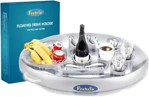 Aufblasbarer Getränkehalter 8 Löcher Große Kapazität Floating Getränkehalter Pool Aufblasbar Pool...