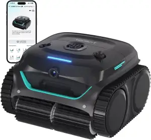 (Neues Modell) WYBOT C2 Vision-A Kabelloser Poolroboter Akku mit KI-Kamera, 8 Modi, starker Saugkraft, Dual-Filter, Wasserlinie, Poolroboter Akku Wand und Boden, App-Steuerung-schwarz dunkelgrün