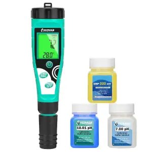 UIUZMAR Pool Chlor und pH Messgerät, Digitales Salzgehalt und ORP Messgerät, 7 i