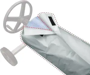 Pool Planenaufroller Abdeckung Schwimmbad Solar Decke Reel Roller Schutzhülle Winter Sommer Abdeckung 490x96cm Schwimmbadrolle Aufrollvorrichtung (Gray)