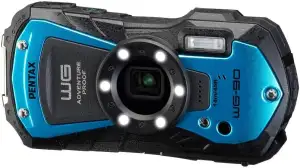 PENTAX WG-90 Blau - wasserdichte Digitale Kompaktkamera, entwickelt für die einfache Unterwasseraufnahmen bis zu Einer Tiefe von 14 Metern