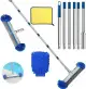 Poolbürste mit Stiel 230cm, Pool Reinigung Bürste 45cm, Poolbesen mit Längenverstellbarer Edelsta...
