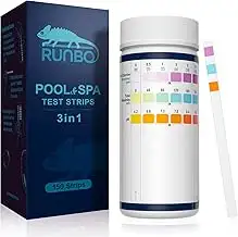 RUNBO 3-in-1 Pool-Teststreifen für Spa, 150 Stäbchen, Teststreifen, Wassertest-Set, genauer chemi...