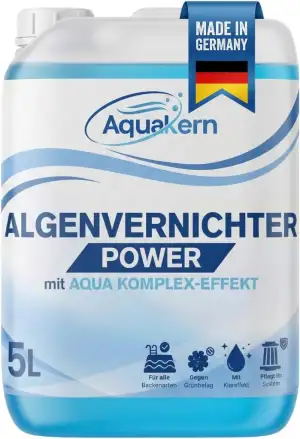 Algenvernichter Power 5L [mit Aqua KLAR KOMPLEX] entfernt Grünbelag | Algizid be