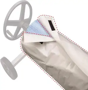 Aufrollvorrichtung für Aufstellpools Kunststoff für Becken Mit Einem Schutz Versehen Wasserabweisenden Pool Planenaufroller Abdeckung Pool-Planen Aufrollsystem Schutzhülle (490 * 96cm)