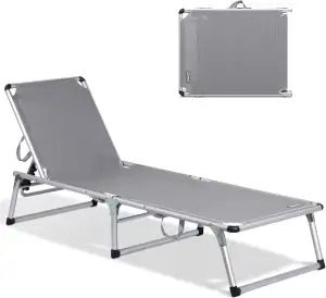 Homecall Sonnenliege Gartenliege Leicht Sonnenliege Klappbar Alu Liegestuhl Stra
