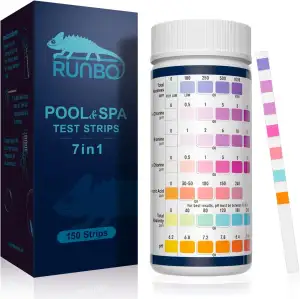 RUNBO 7 IN 1 Poolwasser Teststreifen für pH,150 Stück,Wassertester Tester für Sp