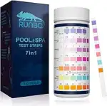 RUNBO 7 IN 1 Poolwasser Teststreifen für pH,150 Stück,Wassertester Tester für Spa Schwimmbad,Gena...