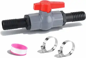 Kugelhahn mit Schlauchverbinder, PVC Absperrventil Pool Kugelhahn Pool Poolventi