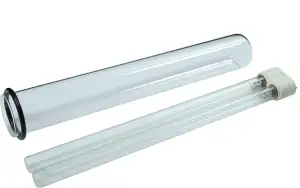 Wacredo UVC Ersatzlampe 24 Watt + Quarzglas für Oase Bitron 24C inkl. Dichtung (bis 2014) Komplettset Wasseraufbereitung | Filter | Wasserklärer | Leuchtmittel | UVC Gerät