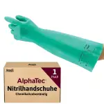 Ansell AlphaTec 37-185 Nitril-Arbeitshandschuhe, Industrie Chemikalien und Lebensmitteln, Chemika...