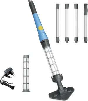 Kabelloser Poolstaubsauger 2-in-1, Wiederaufladbarer Hand-Poolsauger mit bis zu 60 Min Laufzeit, Pool & Whirlpool Sauger für Spa, Aufstellpool und Kleine Pools, Entfernt Sand, Laub & Schmutz