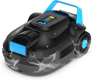 Poolroboter, Kabelloser Poolsauger Akku 5000 mAh, 120 Minuten Reinigungszeit, Automatische Reinigung mit Selbsteinparkfunktion, 6057 LPH Leistungsstarker Poolsauger für Pools 80 m², PC01